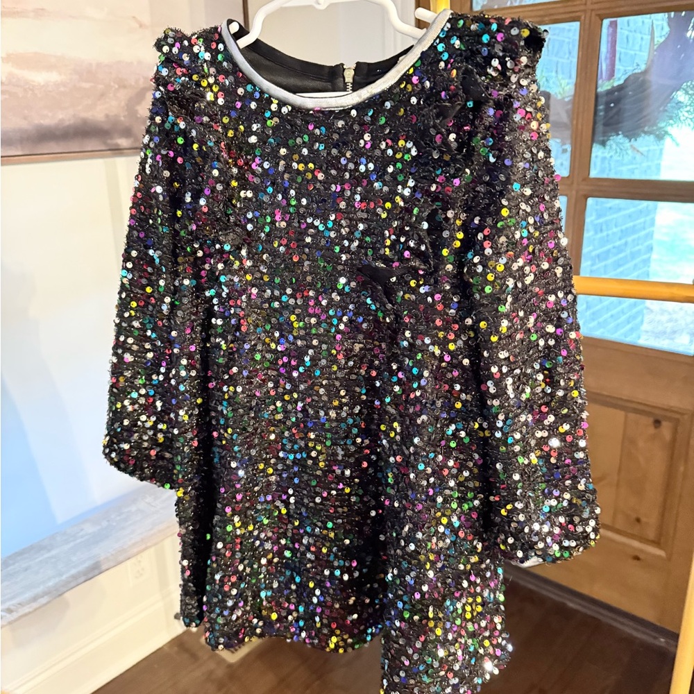 Truly Me Black Sequin Kids Formal Dress